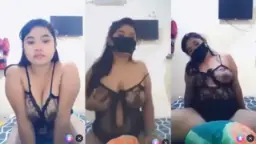 Tinna Bergoyang Dengan Lingerie Hitam Yang Menggoda